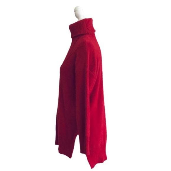 Maurices Sweater Red Soft Knit Pullover Tunic Turtleneck Relaxed Size Small NEW - Picture 4 of 11